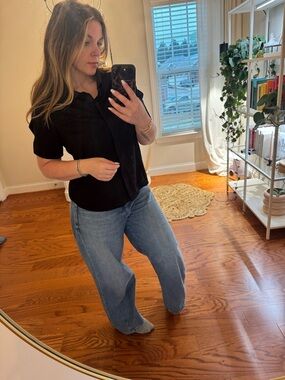 Liz clairborn 100% linen Black Shirt